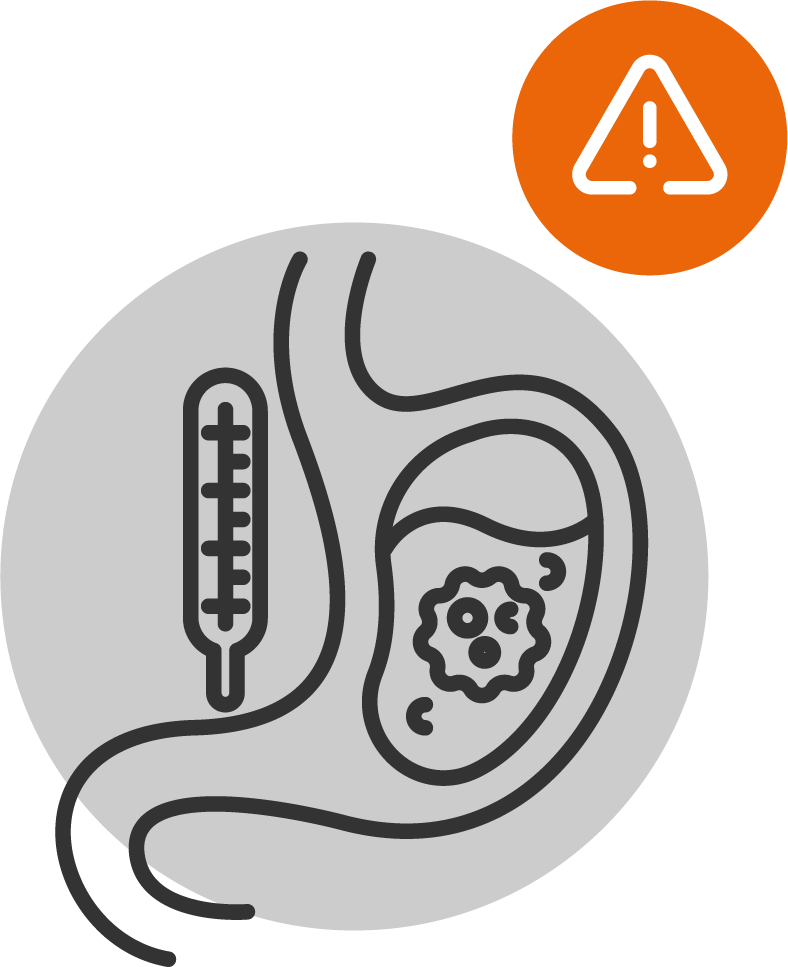 Warning icon with reproductive system illustration